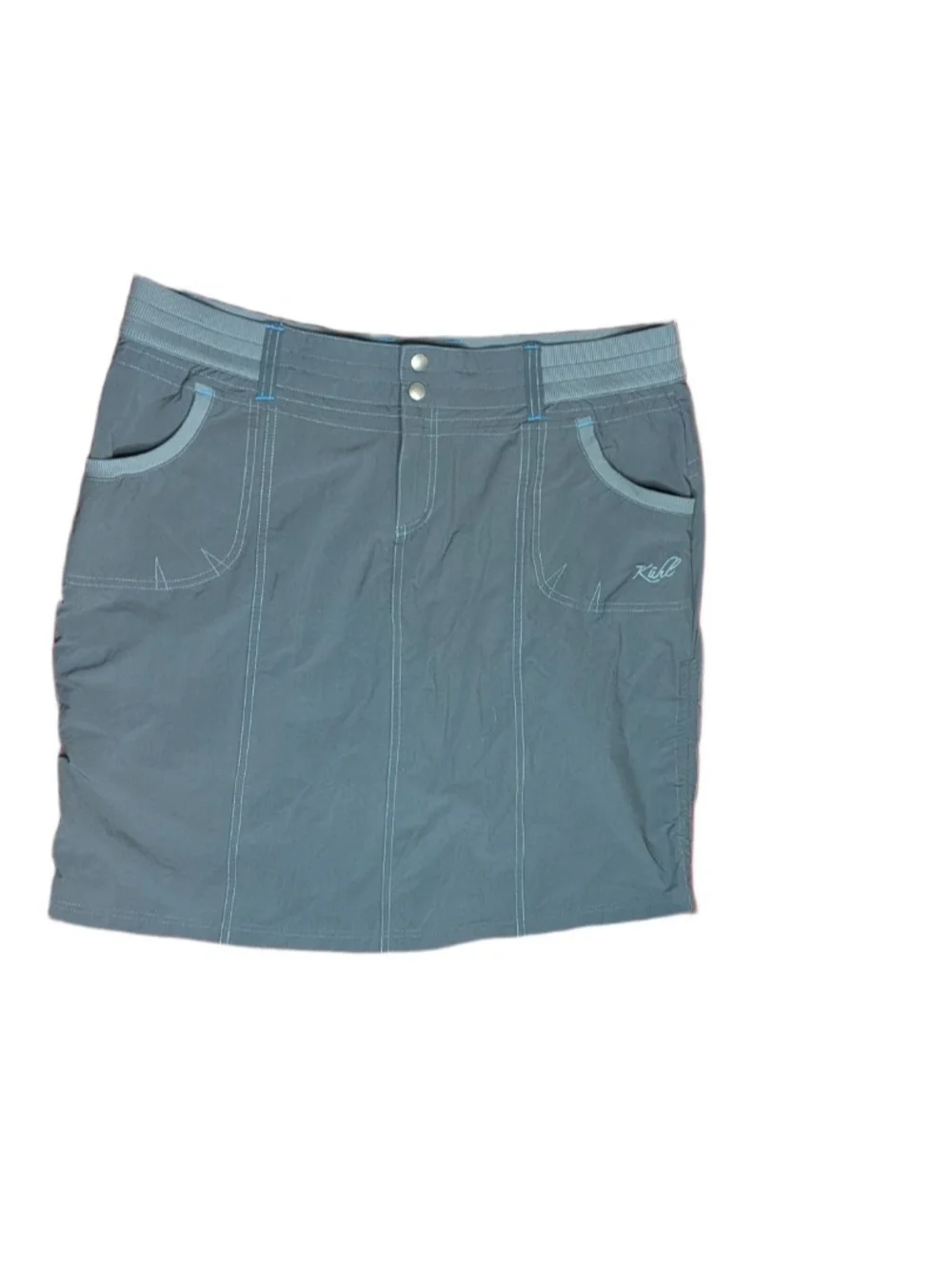 Kuhl Durango Hiking Skort Dark Gray Nylon Stretch Utility Trail Gorp Size 14